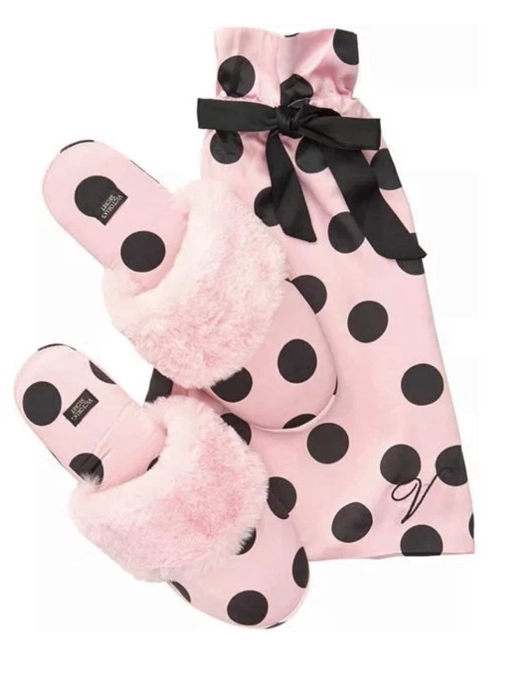 Victoria’s Secret Signature Satin Slippers with Dust Bag Brand New!